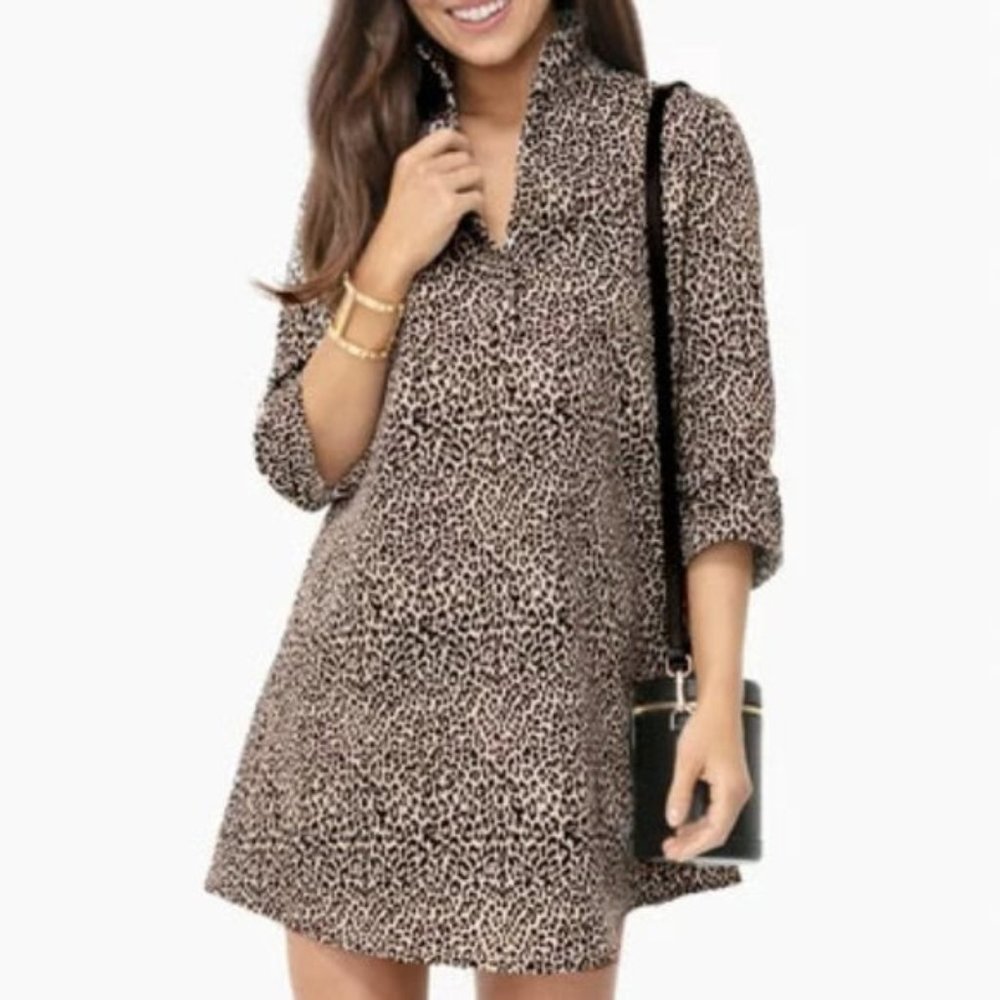 LEOPARD MEGAN TAFFETA DRESS
